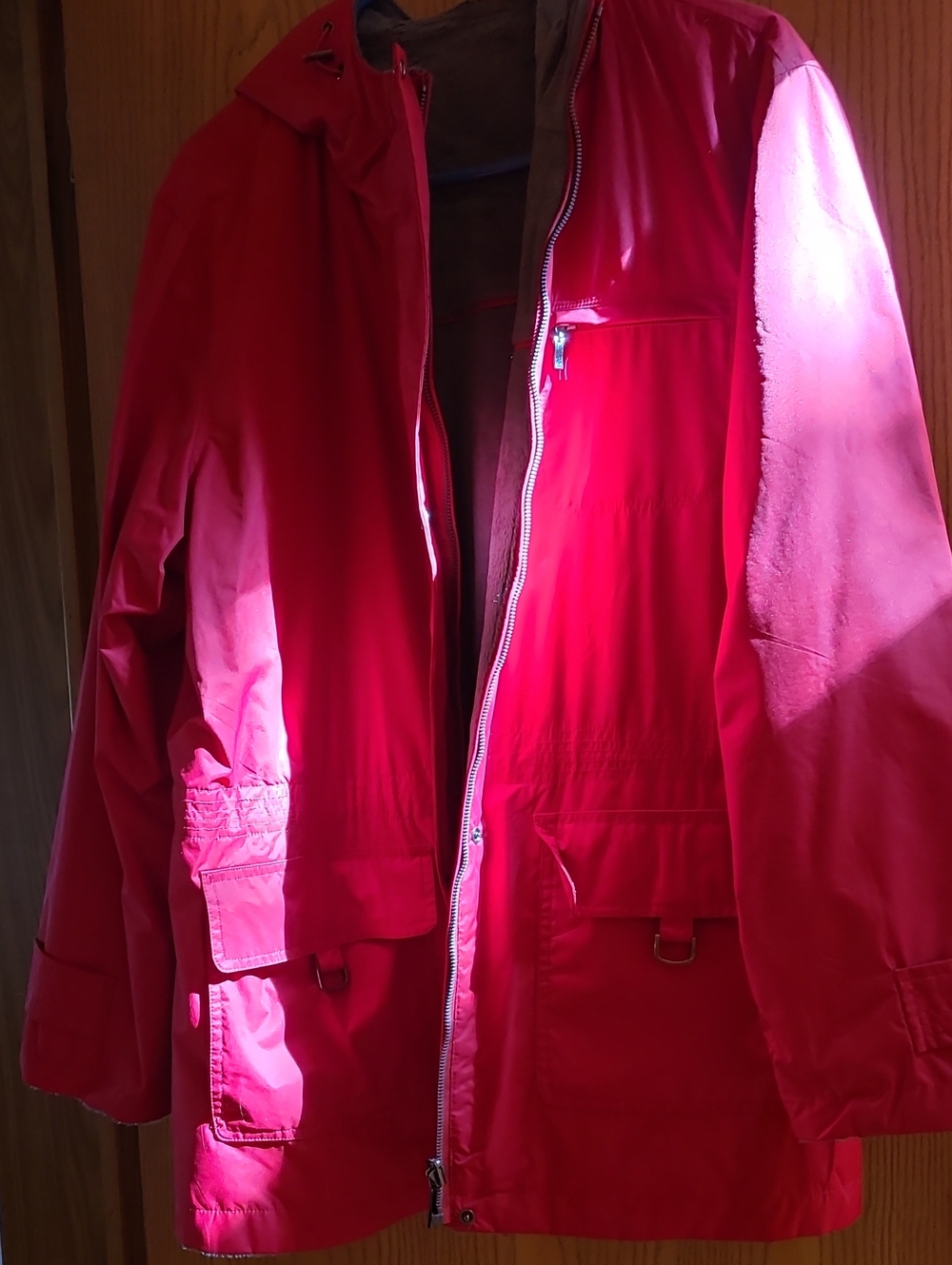 Women’s Red Waterproof Jacket with Hood